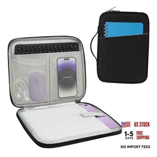 Tablet Sleeve Case with Handle,Fleece Lined Shock Absorption Travel 9 -11 IN