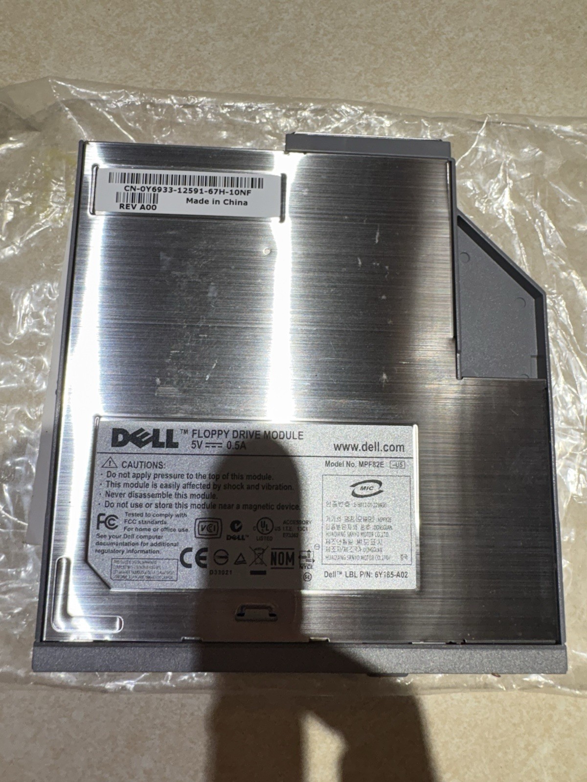 Dell Latitude D-Bay Modular 3.5" Floppy Disk Drive Module MPF82E Y6933 0Y6933