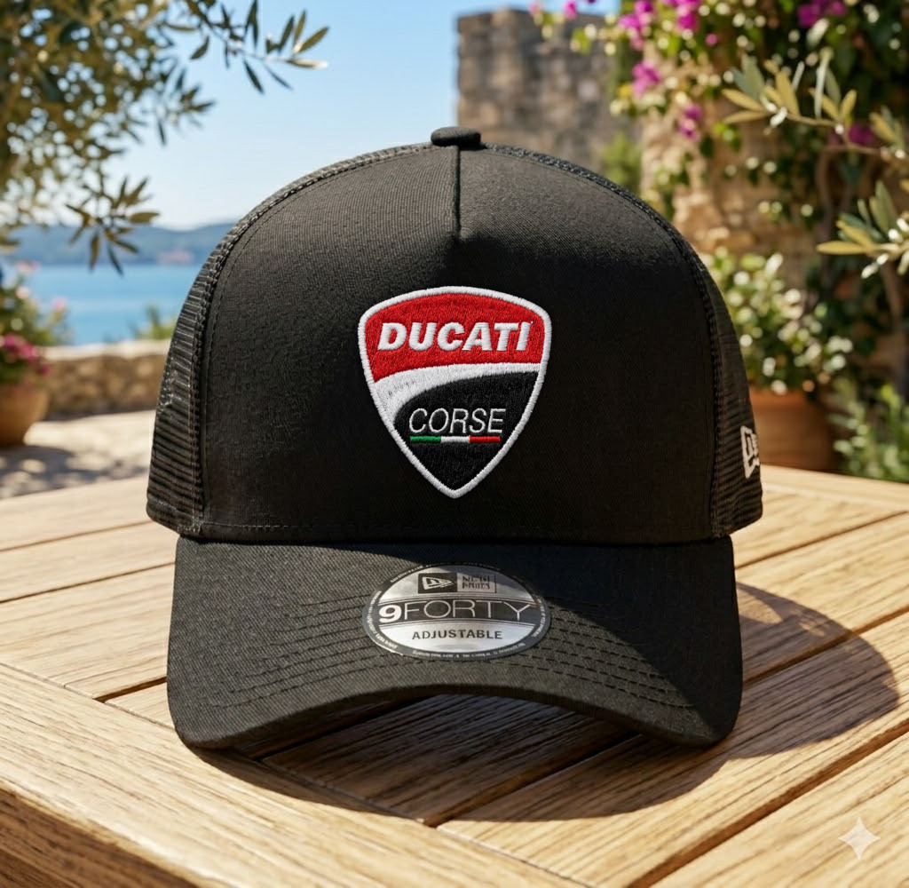 Ducati Corse Embroidered Mesh Trucker Hat Adjustable Snapback