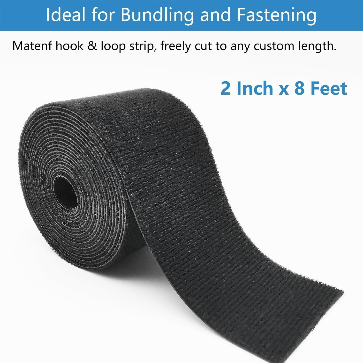 Double-Sided Hook and Loop Straps, Self-Gripping, 2 Inch Wide, Cut to Length, He