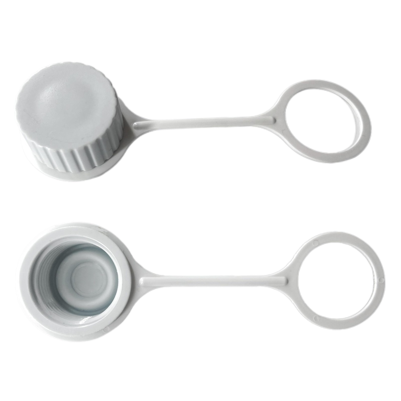 2 PCS White Plastic Threaded Drain Plug Cap with Tether Fits Igloo Cooler Dra...