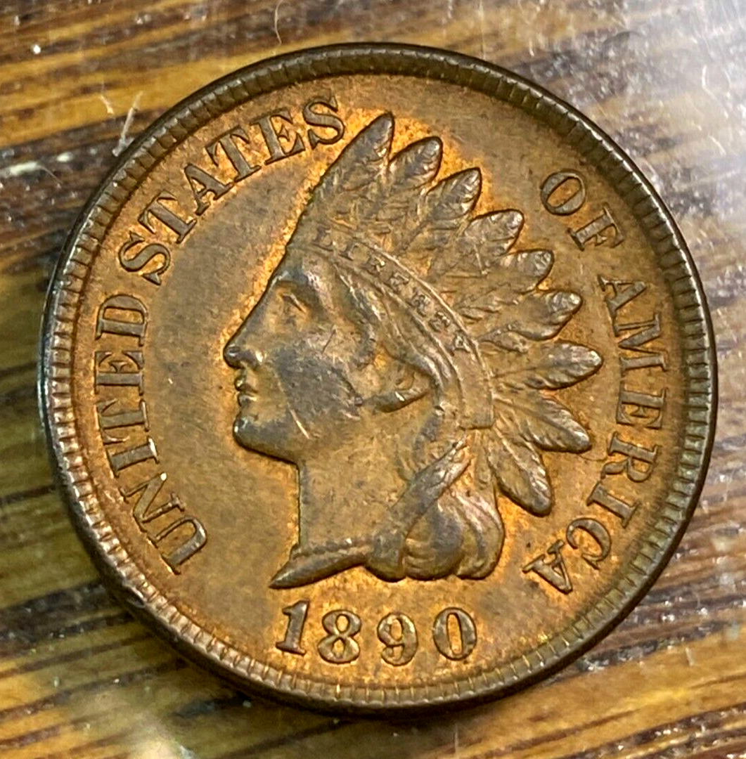 1890 Indian Cent Nice Original BU/Choice BU RB CHRC