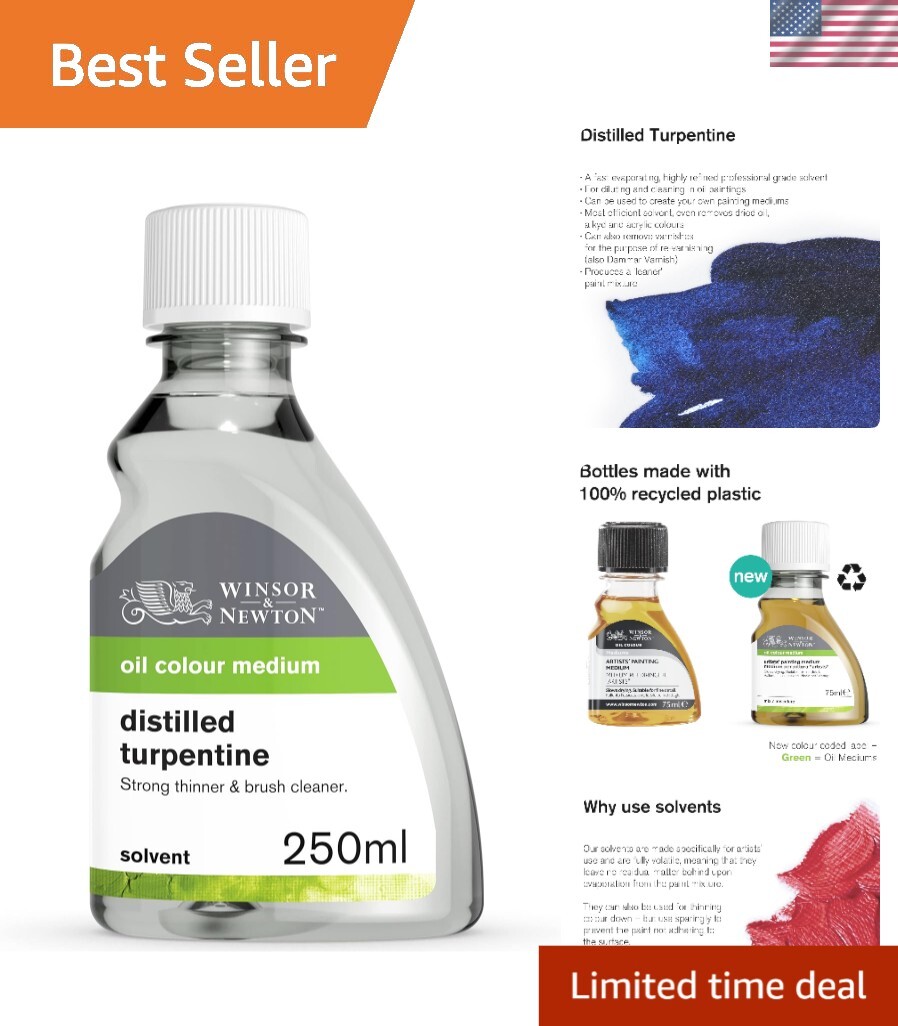 8.4oz Distilled Turpentine - High-Quality Oil Paint Cleaner for Indoor & Outdoor