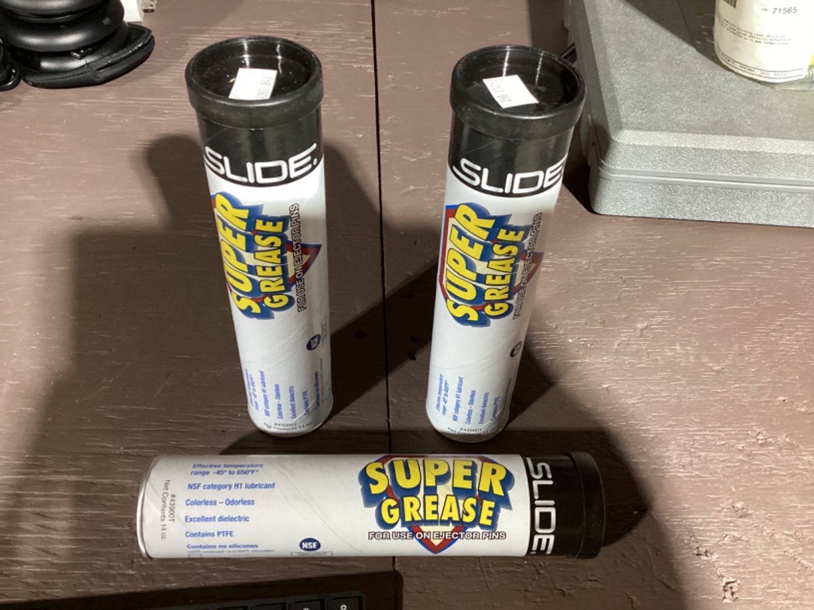 Lot of 3 Slide Super Grease for Use on Ejector Pins 14oz NSF -45-650 Deg F USA