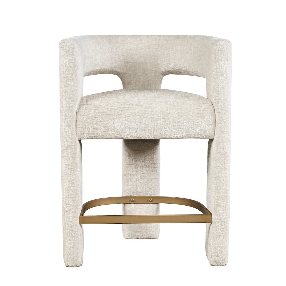 Gwen Modern Luxury Jacquard Fabric Upholstered Sculpture Counter Stool