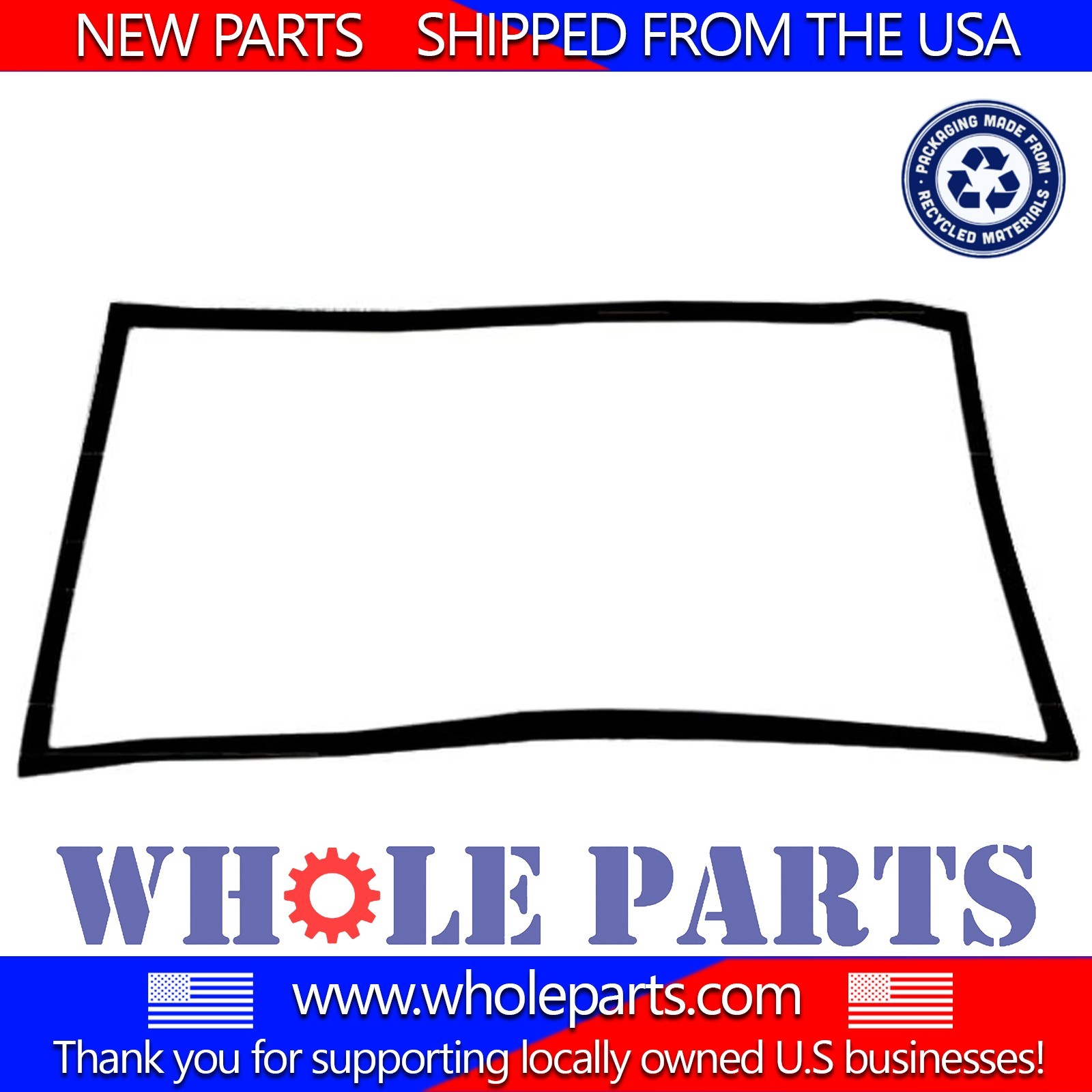 New WP4-81048-007 Refrigerator Door Seal Gasket (Black) for Whirlpool