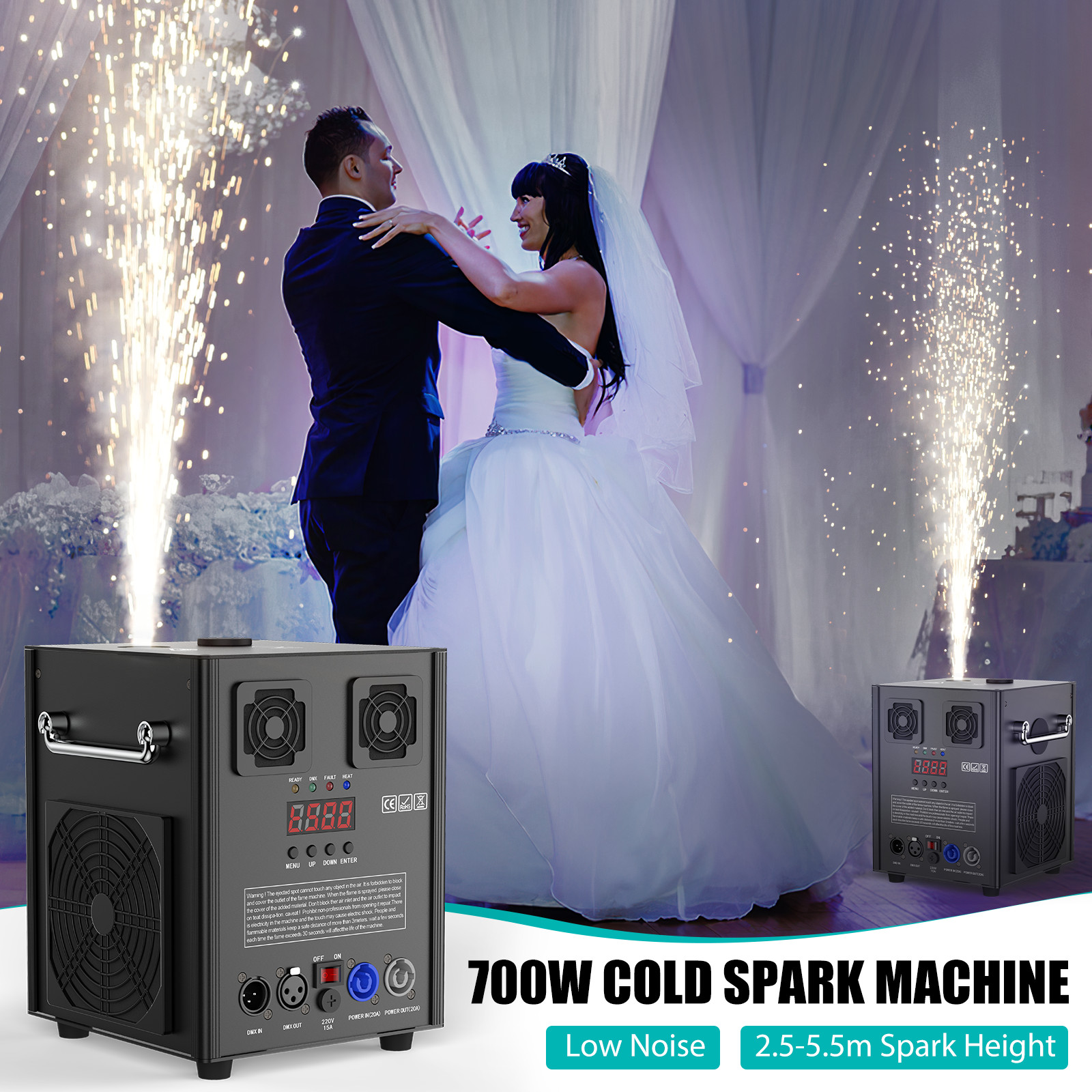 700W Cold Spark Firework Machine DMX512 Special Stage Effect Show Events Disco