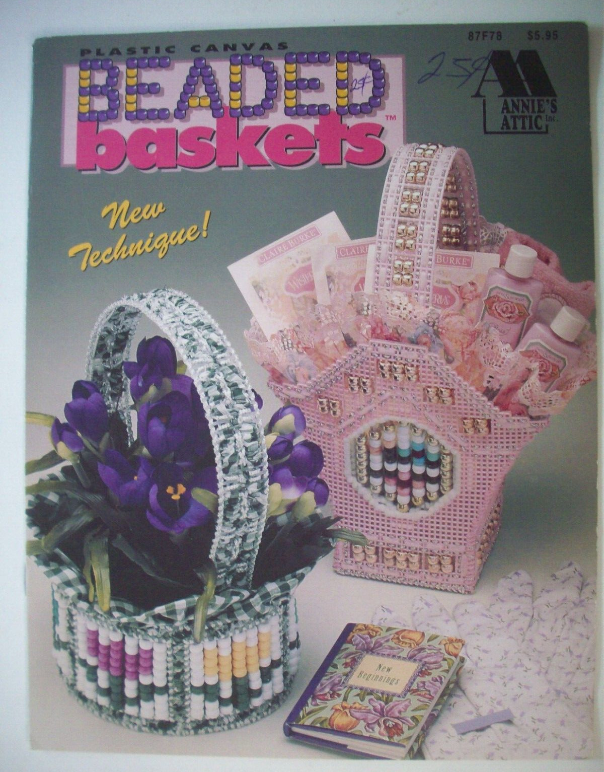 Beaded Basket plastic canvas patterns & instruction