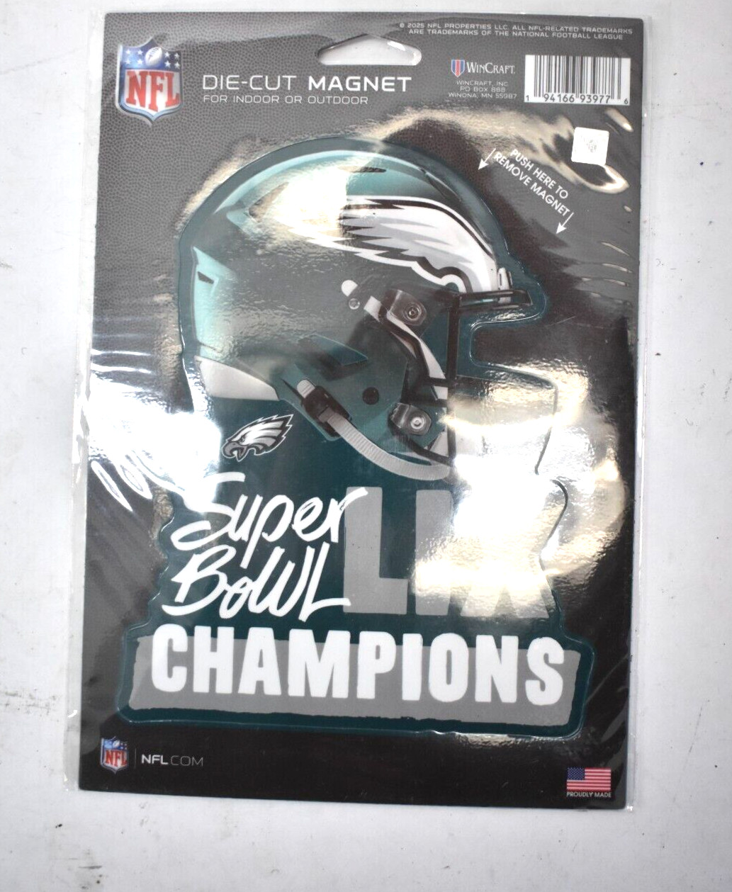 Philadelphia Eagles Super Bowl LIX Champions Die Cut Car Magnet Indoor/Outdoor