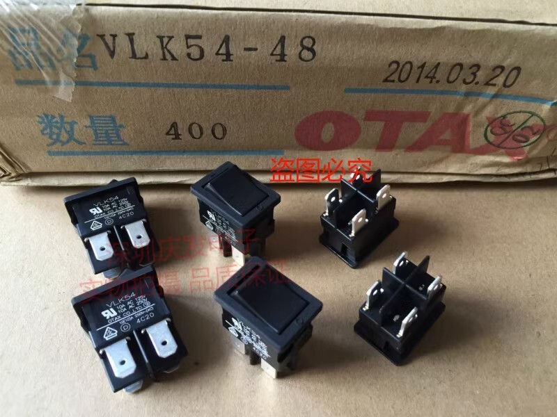 1PCS NEW OTAX VLK54 10A 250V 4 Pins 2 Positions Rocker Switch