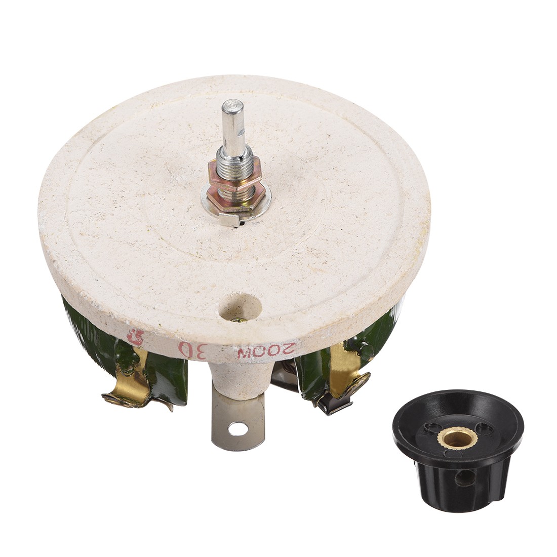 200W 30R Wirewound Ceramic Potentiometer Variable Rheostat Resistor With Knob