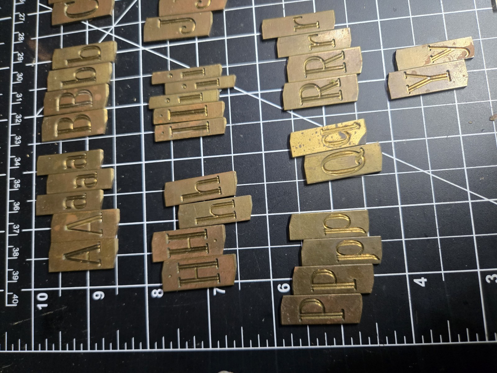 New Hermes Brass Engraving Font Set 35-310 Double Line Upper & Lower Case