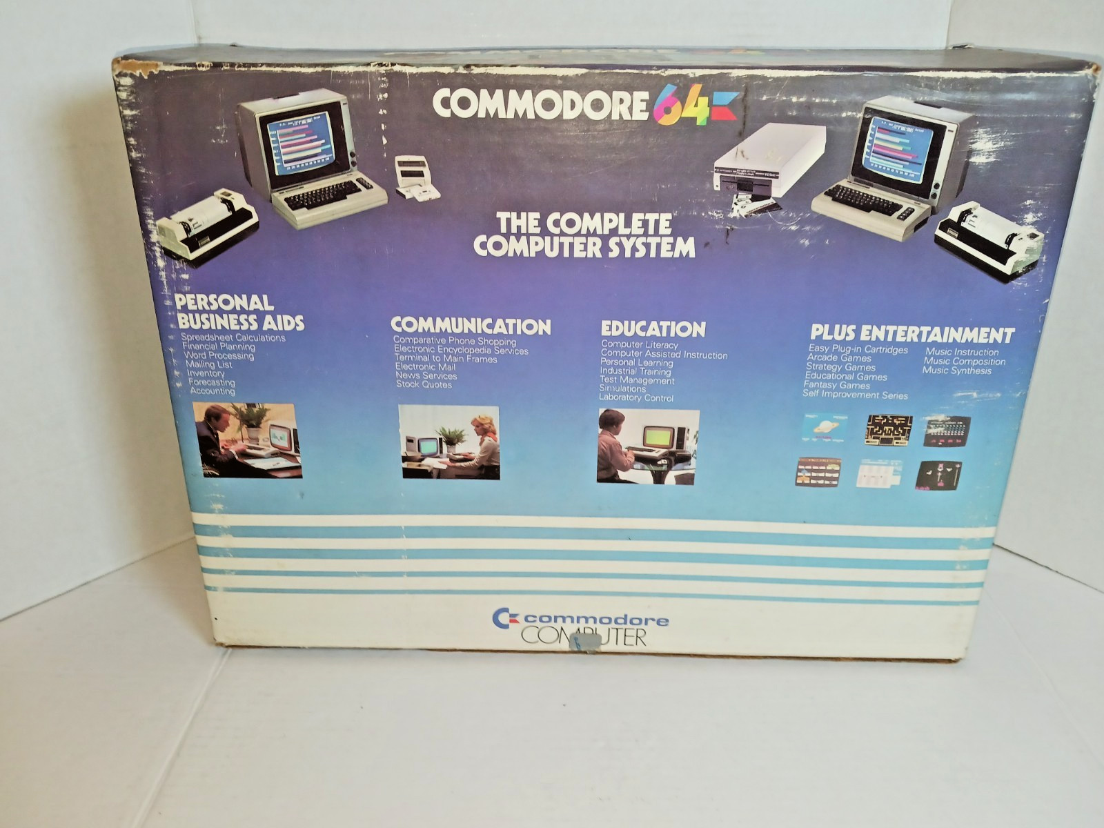 Vintage Commodore 64 Computer With Original Box and Power Supply Powers On