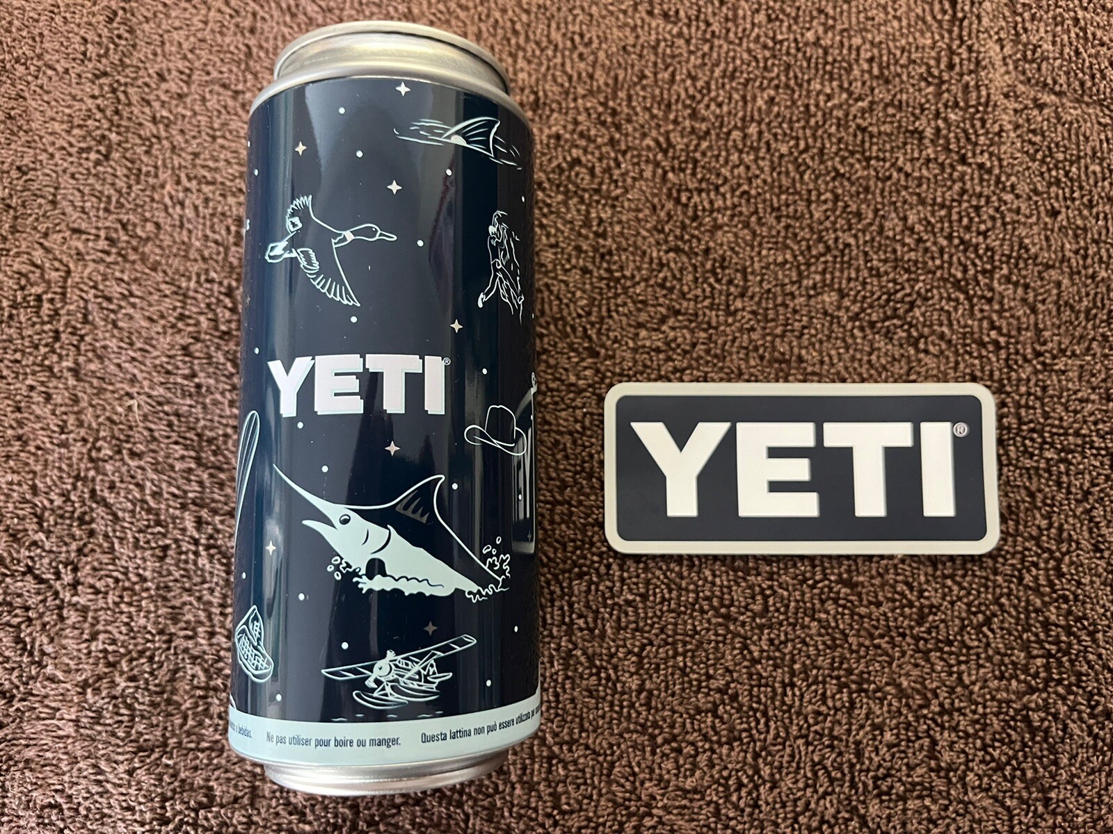 YETI Promotional Empty Aluminum Can With Sticker