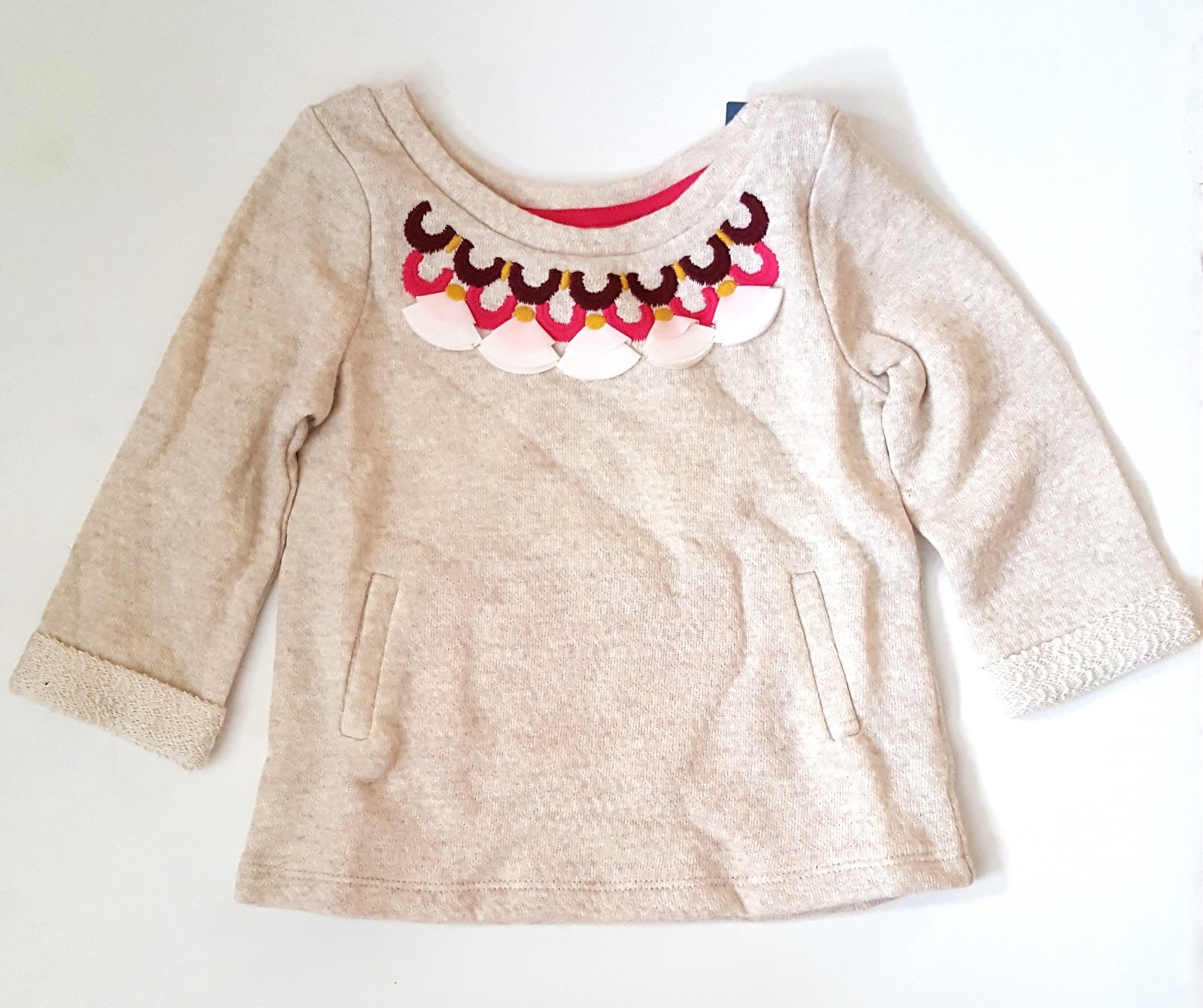 OshKosh Infant Girls Oatmeal Heather Long-Sleeve Pullover Shirt - 12M, 18M