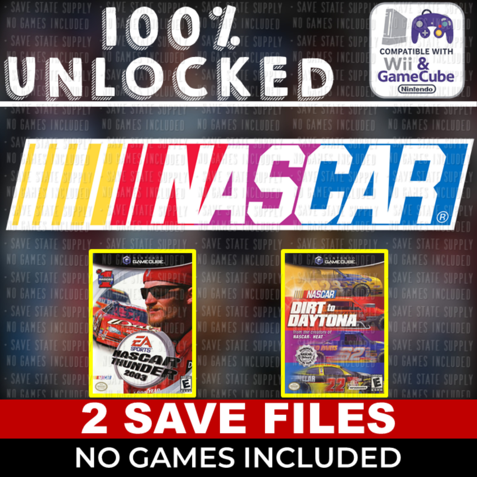 NASCAR Thunder 2003 Dirt to Daytona Gamecube Wii Memory Card