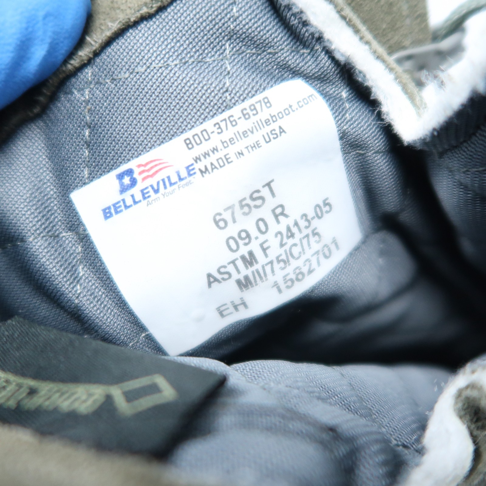 BELLEVILLE Boots 675ST Combat Boots Steel Toe Seude Gore-Tex Green Size 9