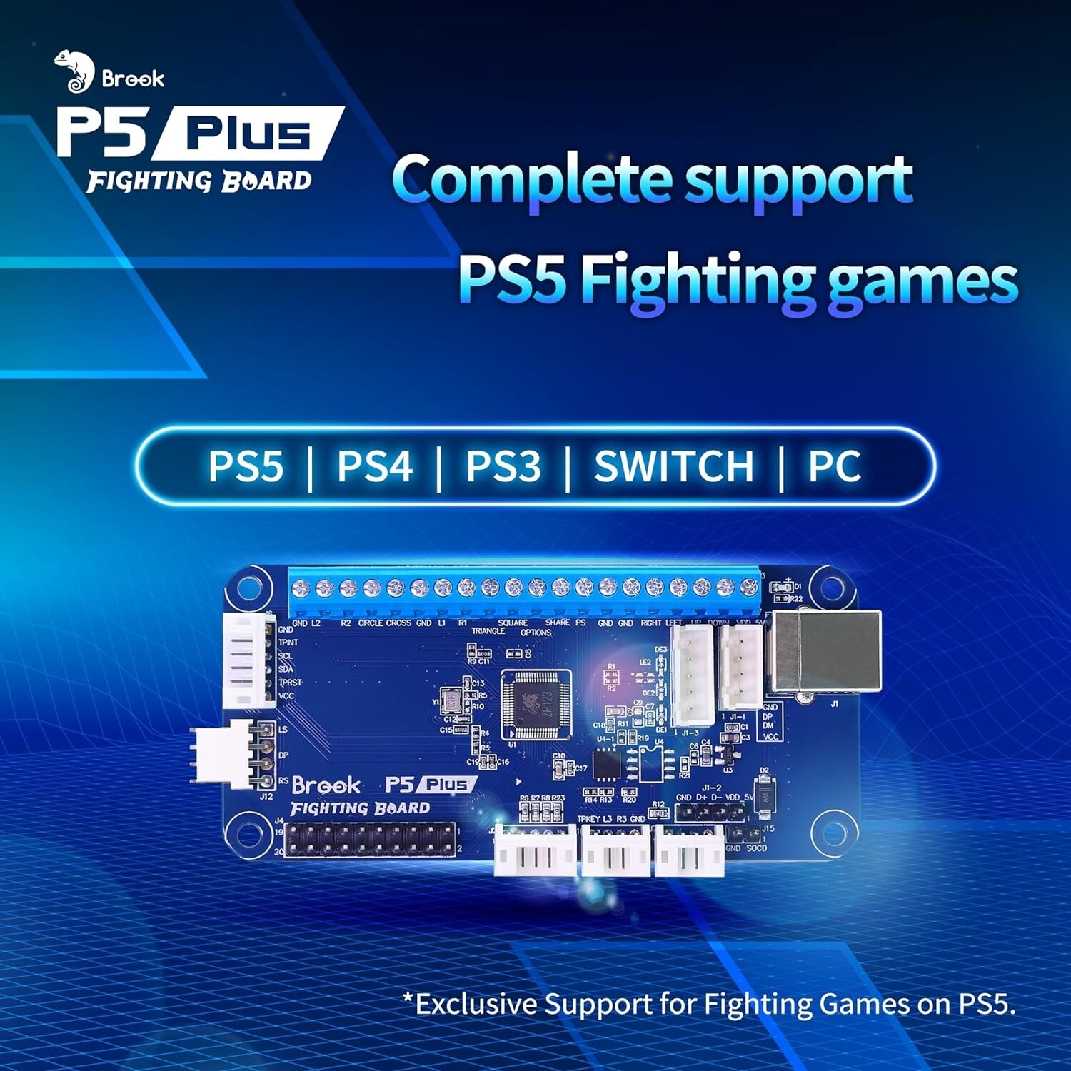 Brook P5 Plus Fighting Board for PS5 Fighting Games/PS4/PS3/Switch/PC (X-Input)