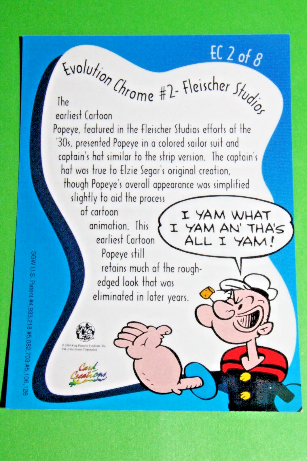 1994 Card Creation POPEYE Evolution Chrome INSERT Chase #2 Card single Chromium