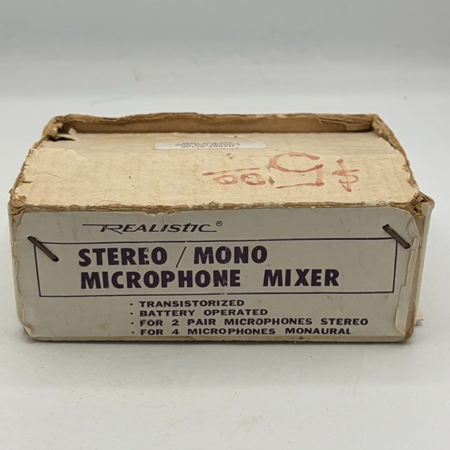 Vintage Realistic 33-920 Stereo/Mono Mic Mixer 4-Channel Radio Shack w/ Box