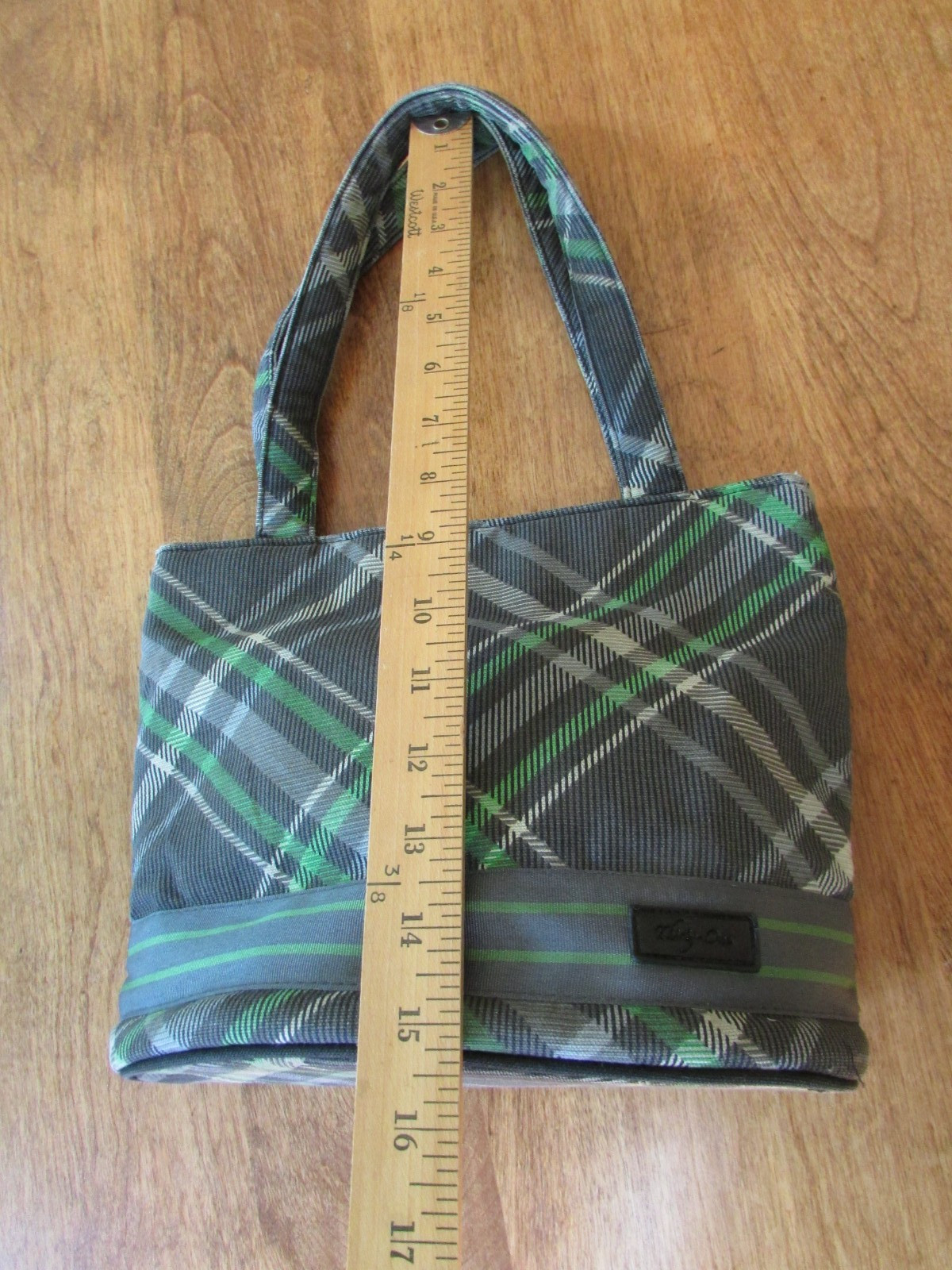 Thirty One Insulated Cooler Bag green gray Plaid