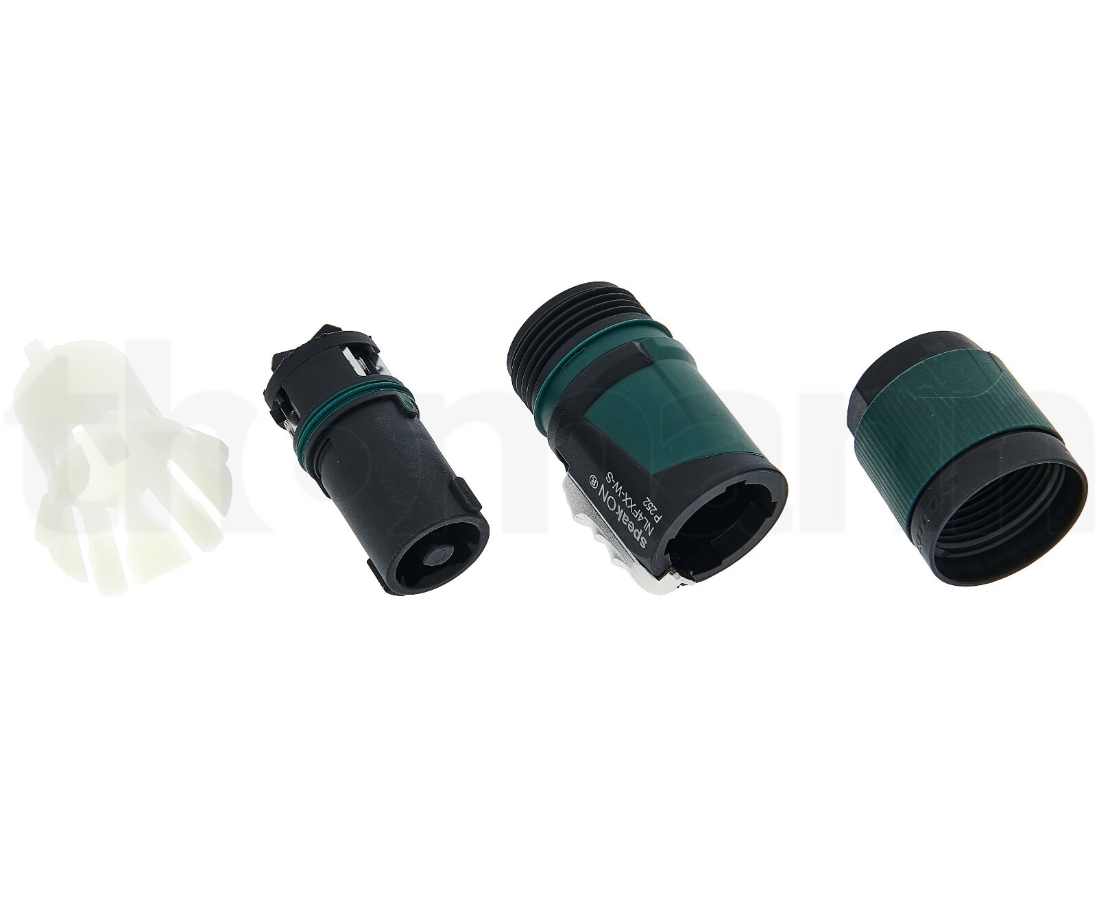 (4 Pack) Neutrik NL4FXX-W-S 4 pole SpeakON Cable Mount Connector, Small 6-12 mm
