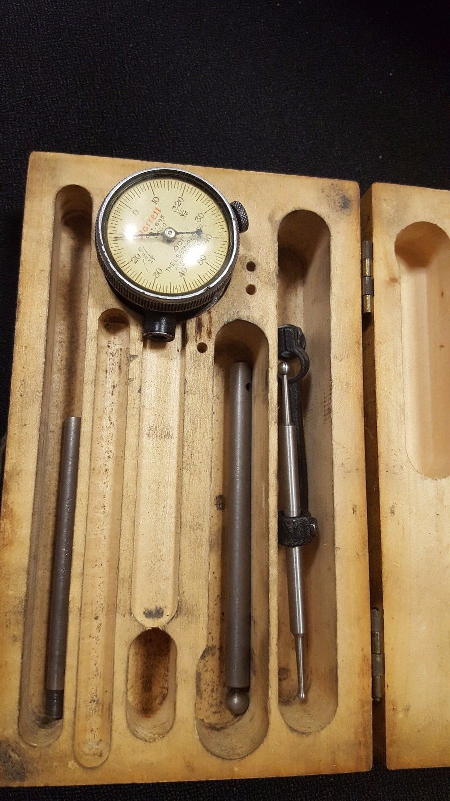 Rare Vintage Starrett Machinist Dial Gage .001" PN- 645 0-50-0   (missing parts)
