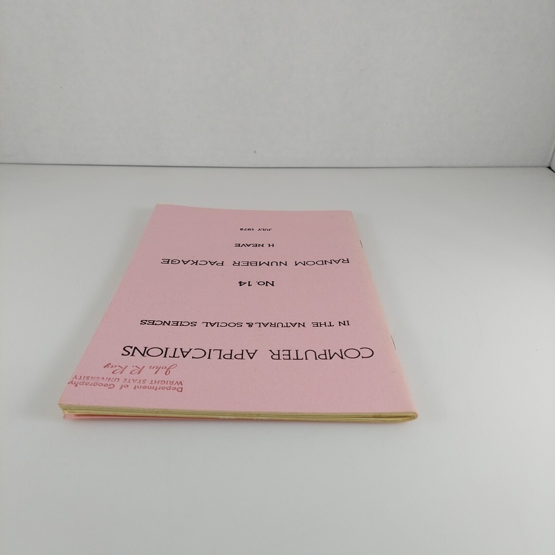 Computer Applications In The Natural & Social Sciences No 14 Random Number Pkg