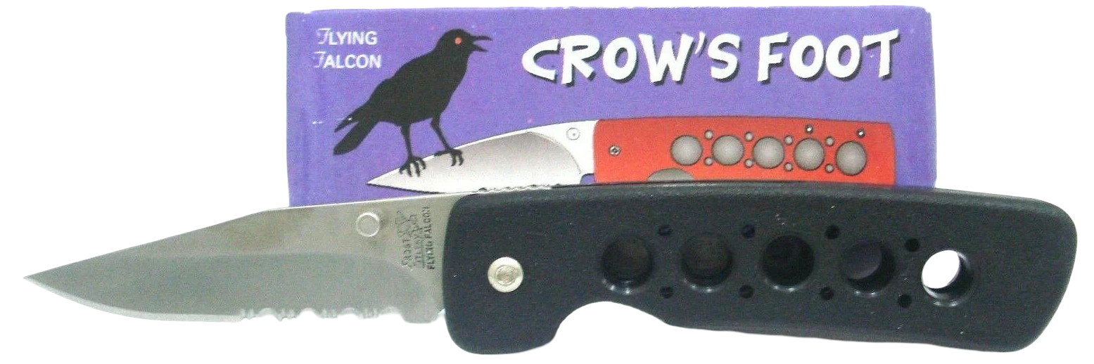 Flying Falcon Crow's Foot Pocket Knife 3" Closed Liner Lock Thumb Screw Opener