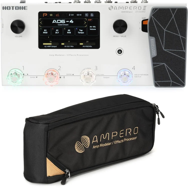 Hotone Ampero II Amp Modeler and Effects Processor Pedal with Gig Bag