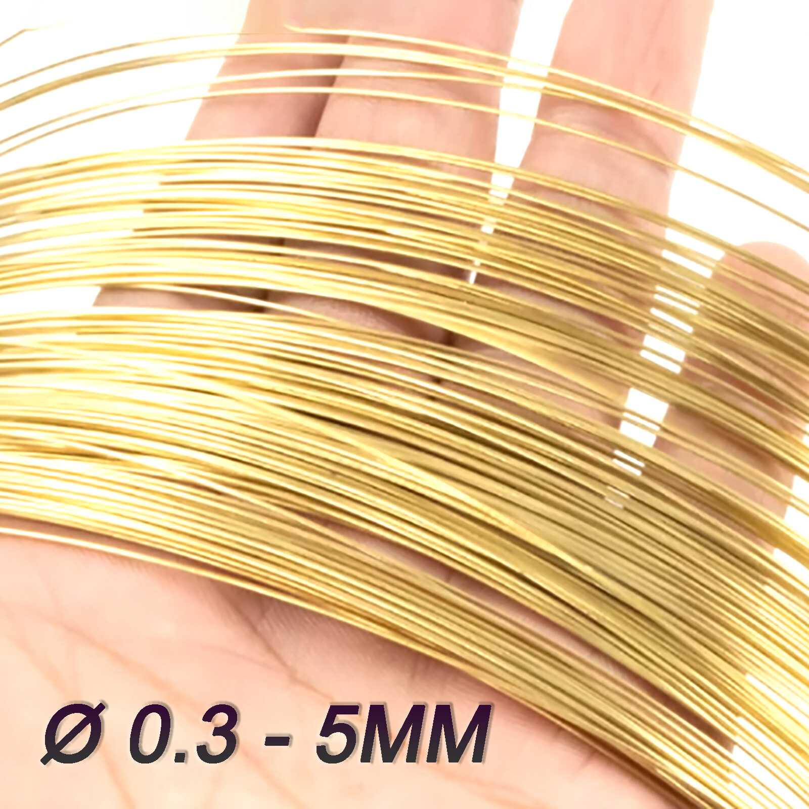 Brass Round Wire (Bare) 0.3mm /0.4/0.5/0.6/0.8 1.0mm to 5.0mm Jewellery / Craft