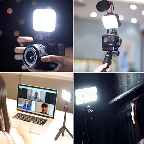 2 Pack VL100C Bi-Color LED Video Light on Camera,Mini Rechargeable VL100C*2