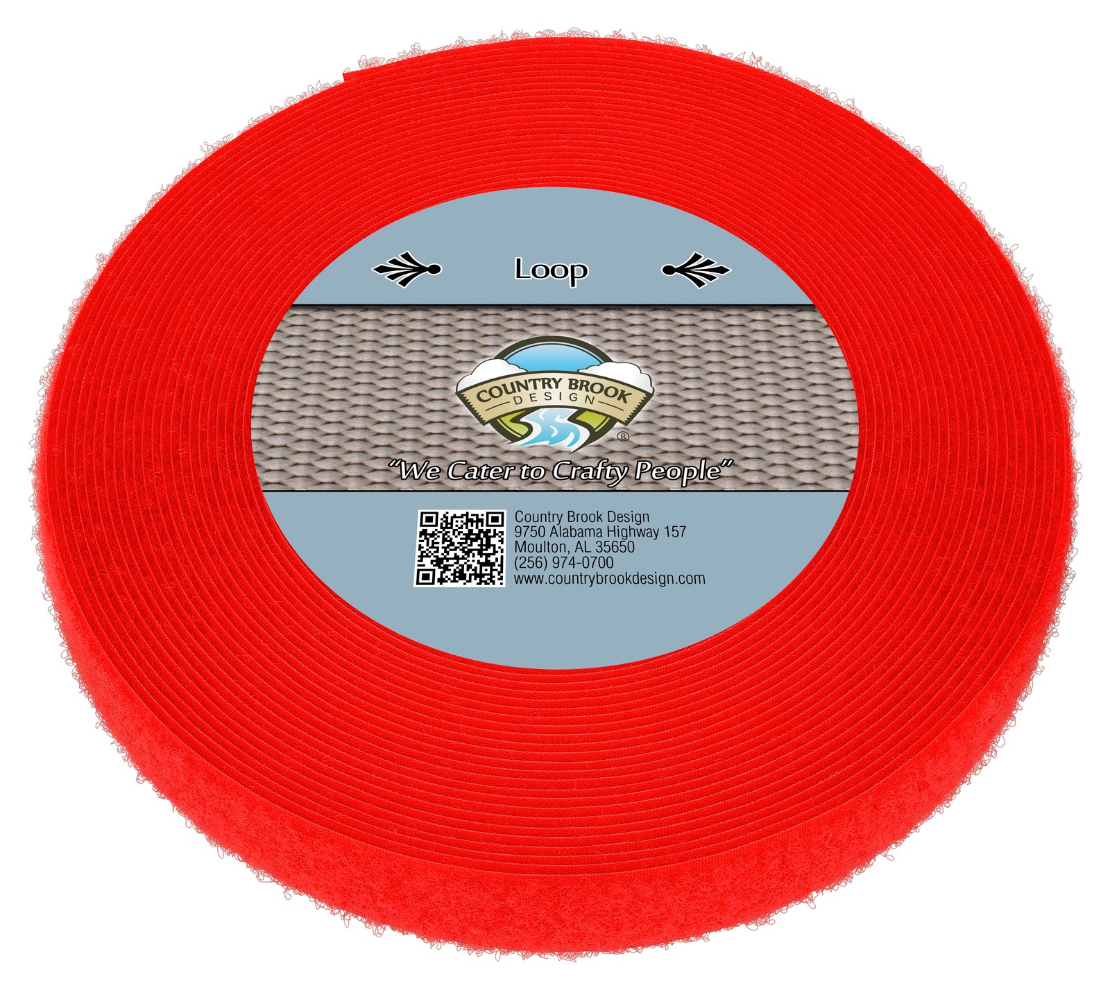 Country Brook Design® Hot Orange Sew On Loop Only (1 inch, 5 yards)