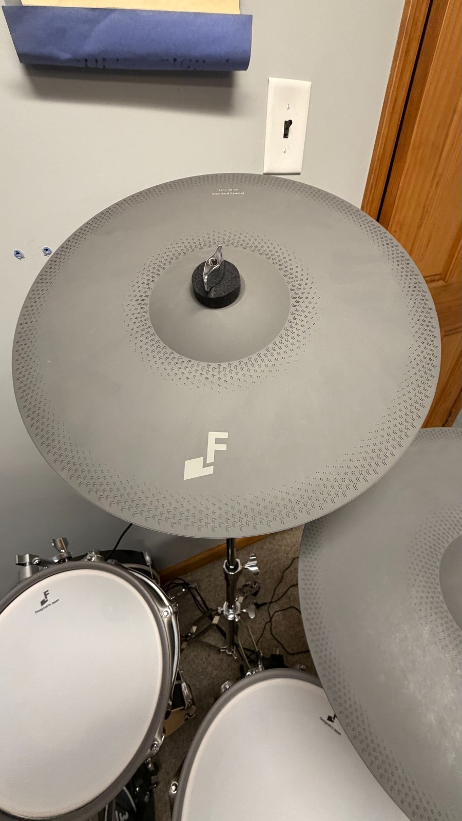 Used - EFNOTE 5X Acoustic Designed Electronic Drum Set Black Oak Wrap
