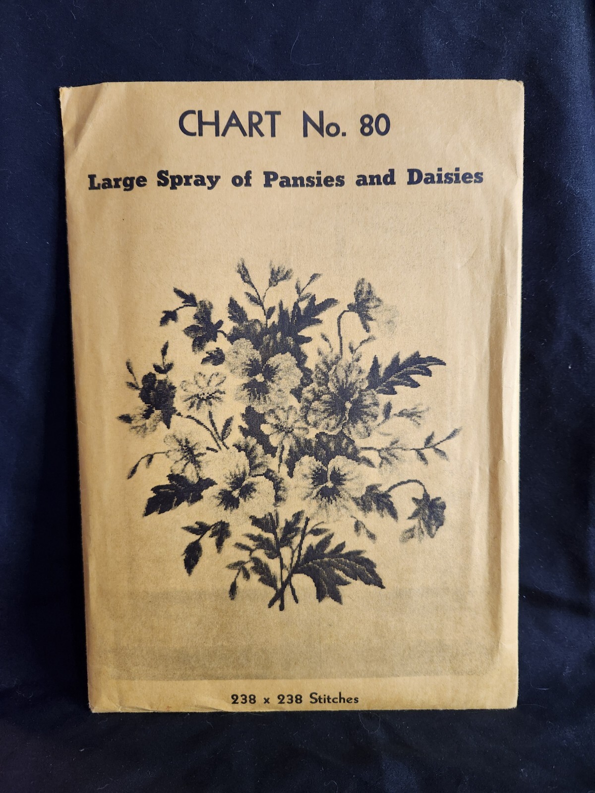 Babs Fuhrmann Petit Point Pattern #80 Large Spray Pansies Daisies Vtg Rare