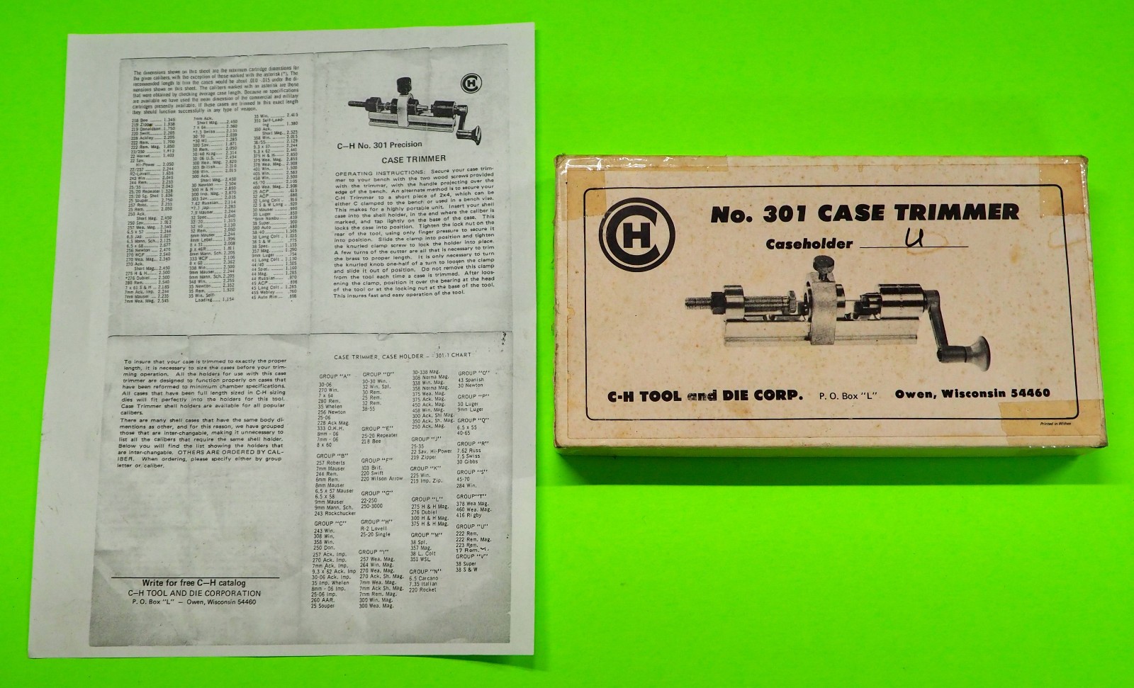 CH-4D Case Trimmer No.301-w/Case Holder-Aluminum-in box