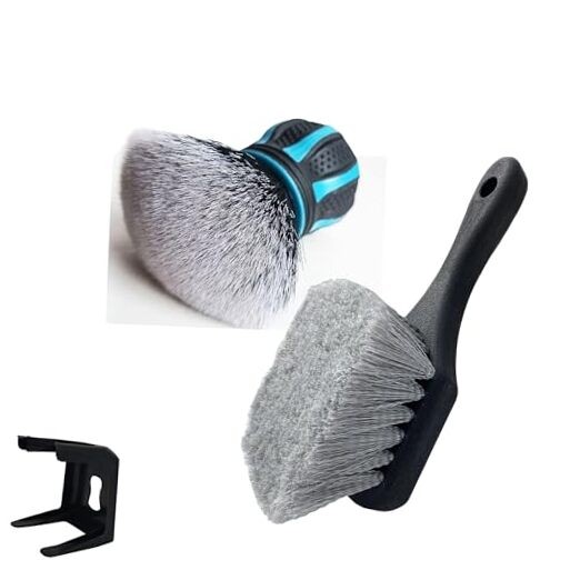 Professional 2-in-1 Car Detailing Brush Set: Soft Ball Handle Interior Cleaner
