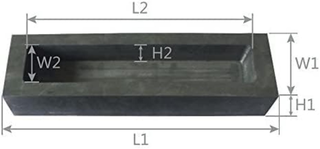 Graphite Ingot Mold 2pcs 1kg Rectangular Shape for Melting and Casting