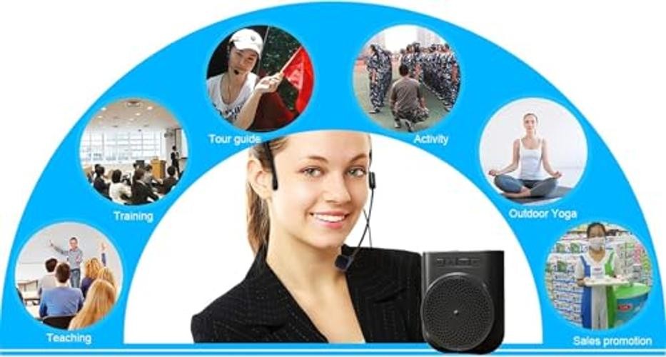 Portable Rechargeable Mini Voice Amplifier with Wired Microphone Headset and