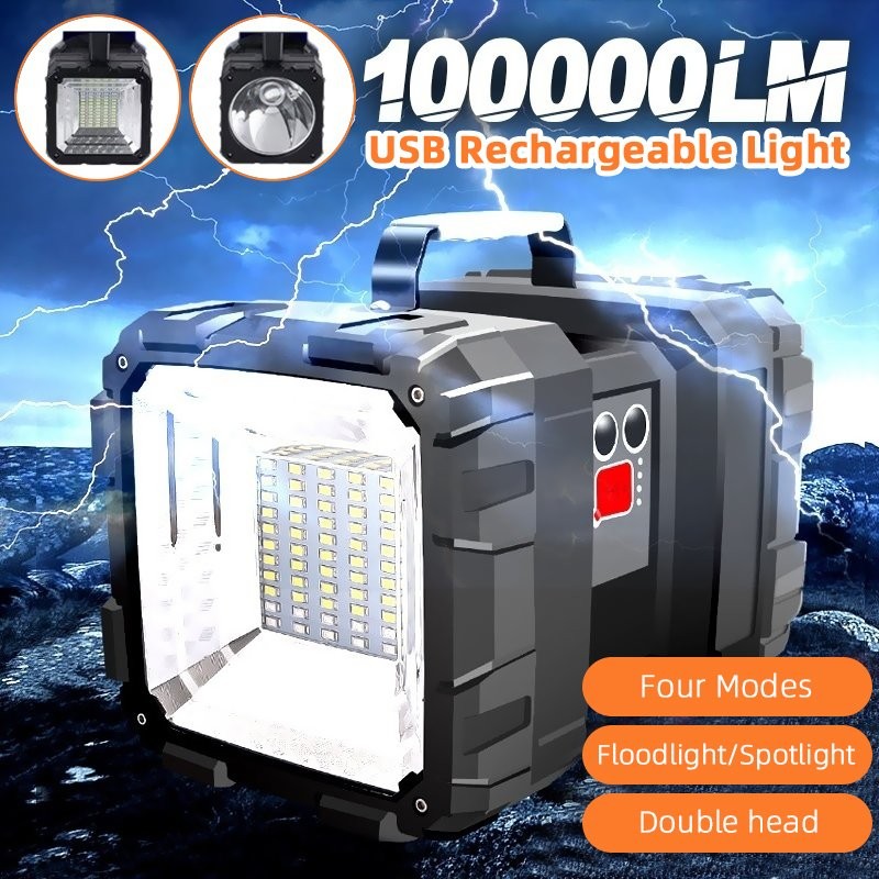 Portable Handheld Super Bright LED Searchlight Spotlight Flashlight Rechargeable