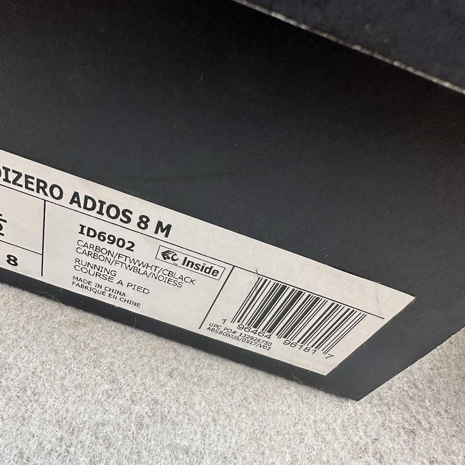 Adidas Adizero Adios 8M Low Running Shoes Black Mens 10.5 ID6902 New In Box