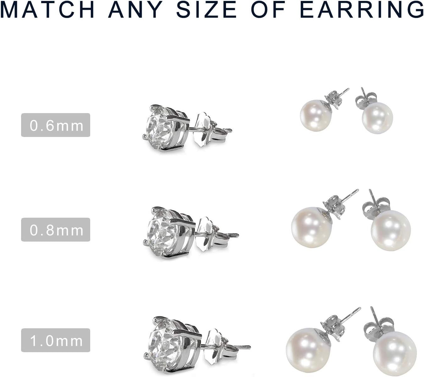 30Pcs/15 Pairs 925 Sterling Silver Earring Backs Replacement Secure Ear Locking