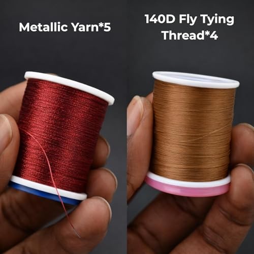Fly Tying Materials Kit with Hooks Thread Crystal Flash Chenille Feathers,