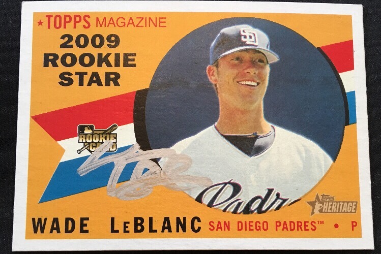 Wade LeBlanc Padres Rookie 2009 Signed Autographed Topps Heritage Card #141 ~COA