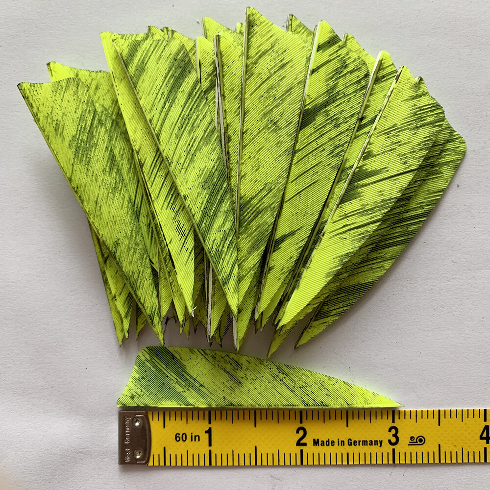 50PCS 3IN Camouflage Flu Yellow Shield Arrow Fletching Turkey Feathers Archery
