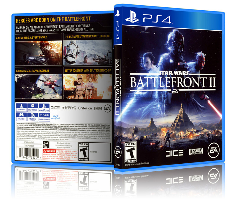 Star Wars Battlefront II - Replacement PS4 Cover and Case. NO GAME!