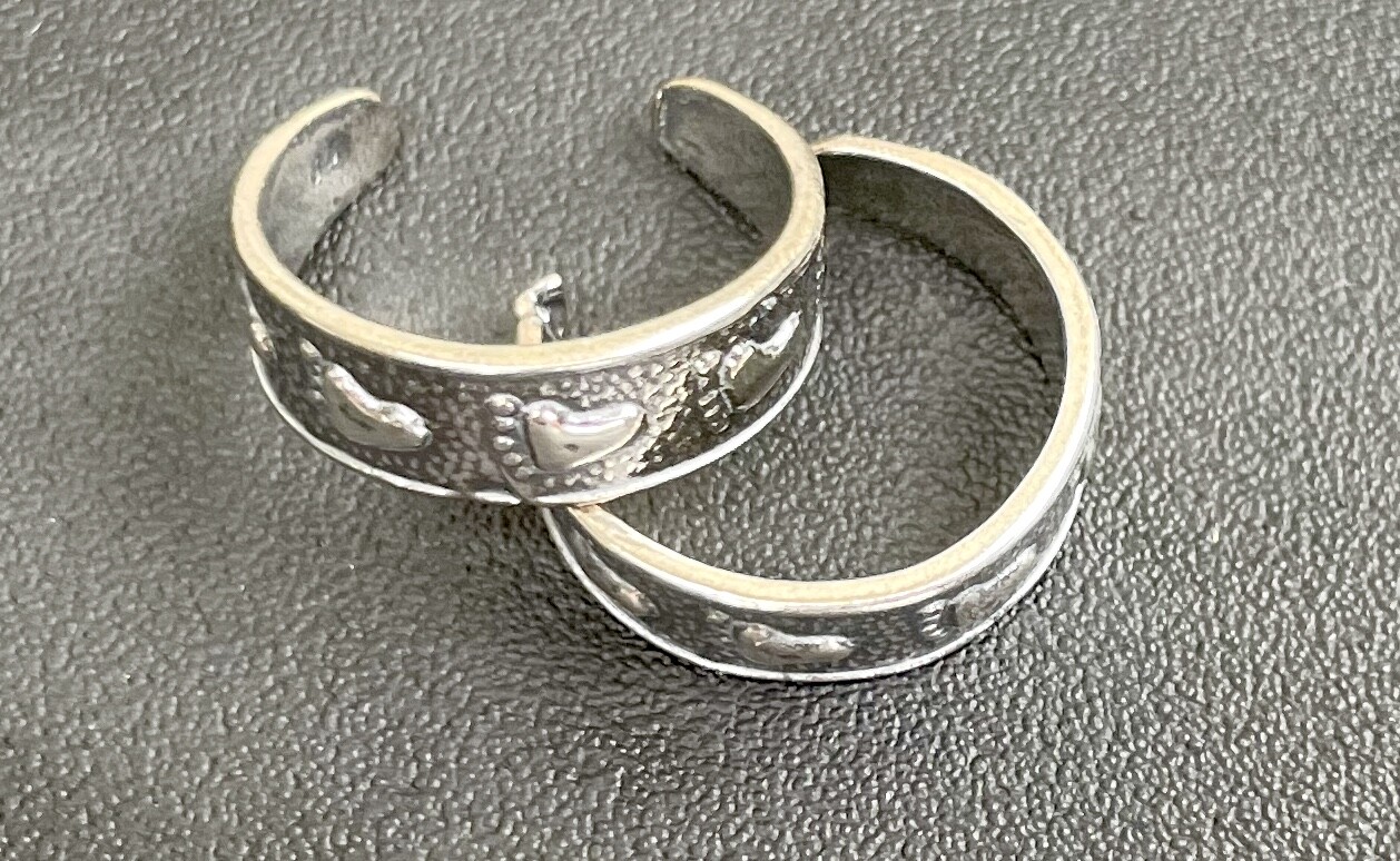 Footprint toe ring genuine .925 sterling silver adjustable + gift box