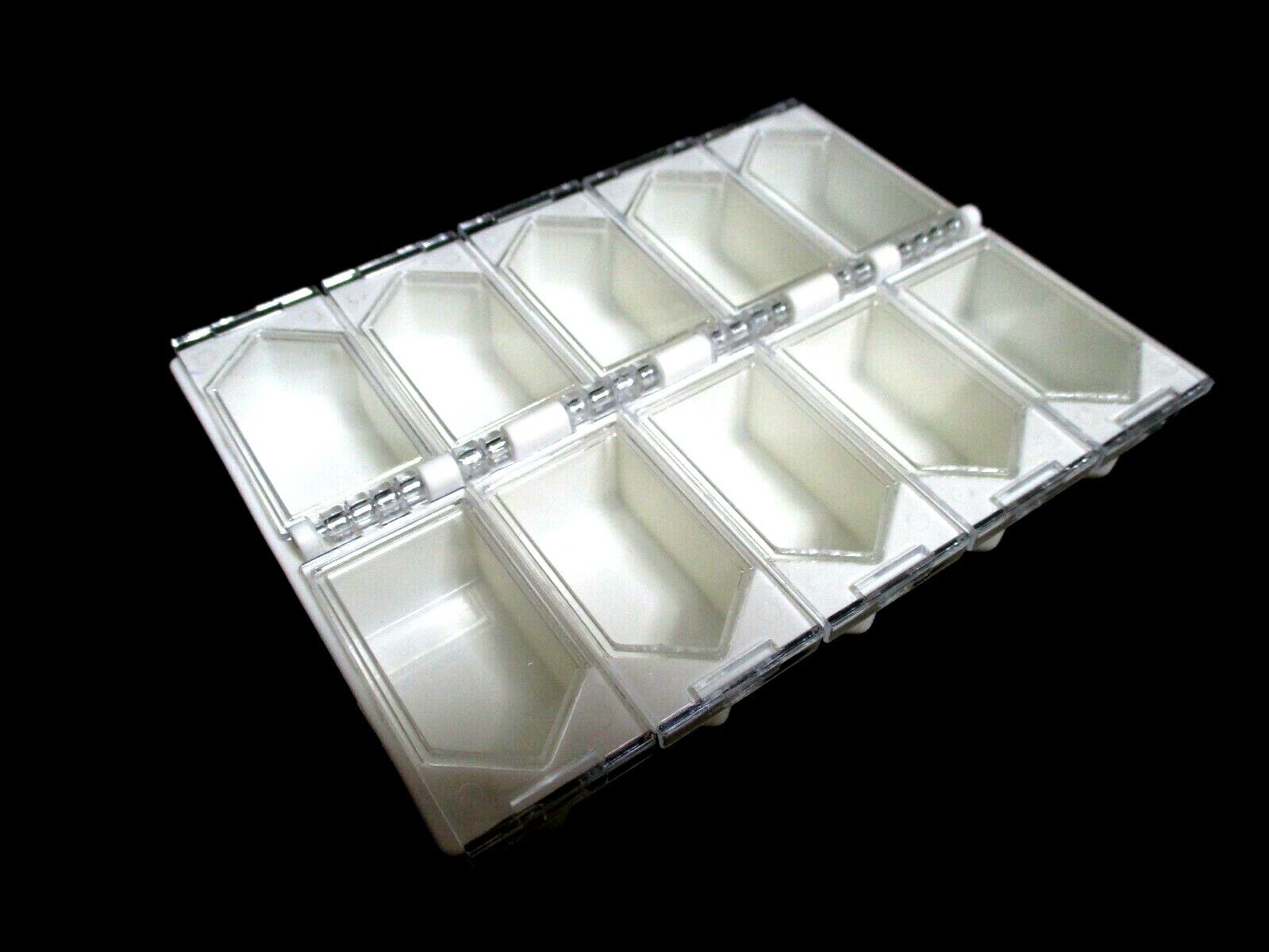 10 compartments Beads Display Storage Box Case Plastic White Clear DAISO JAPAN