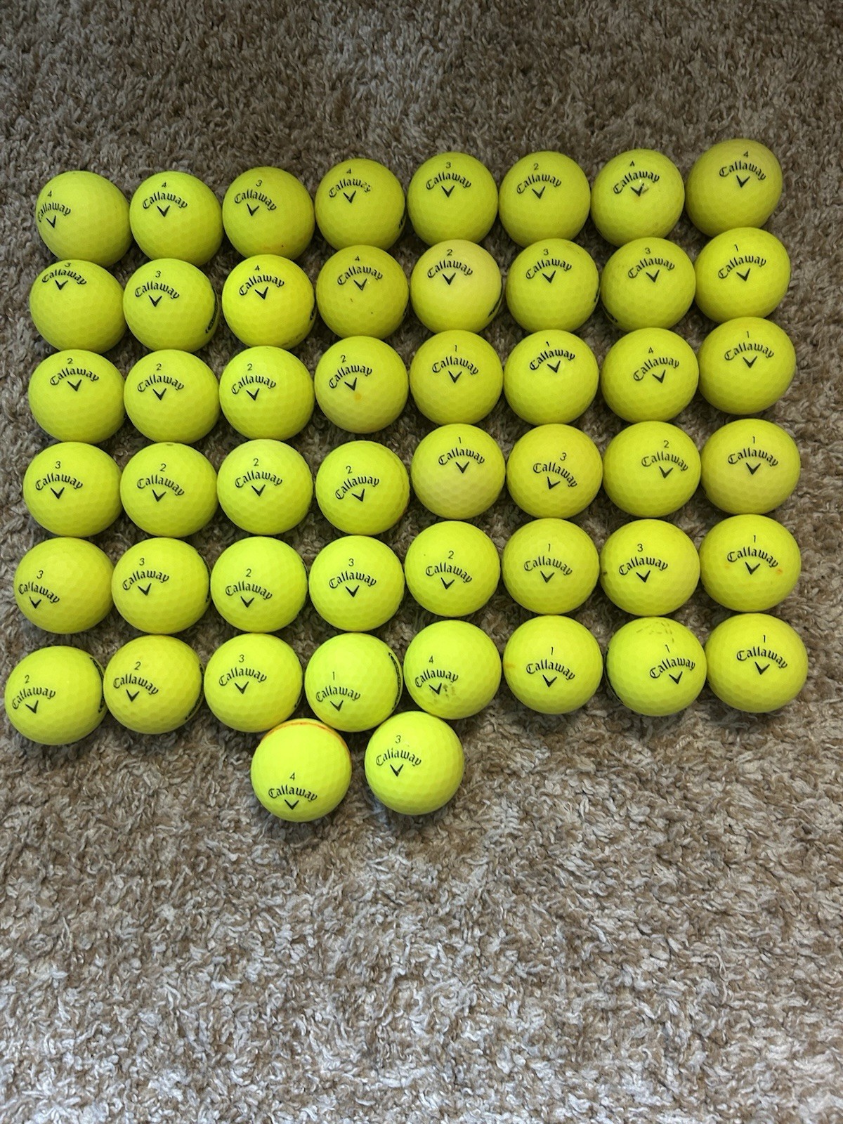 50 Yellow 4A Condition Callaway Matte Finish Golf ball