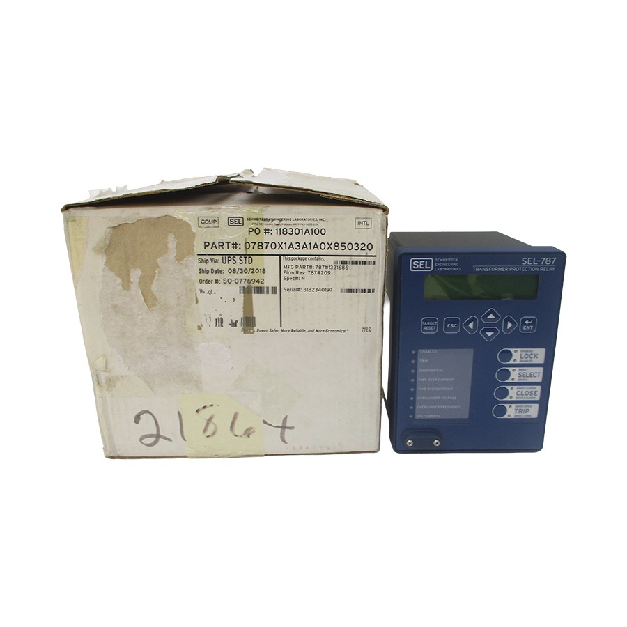SEL SEL-787 07870X1A3A1A0X850320 125/250V 5A NSMP